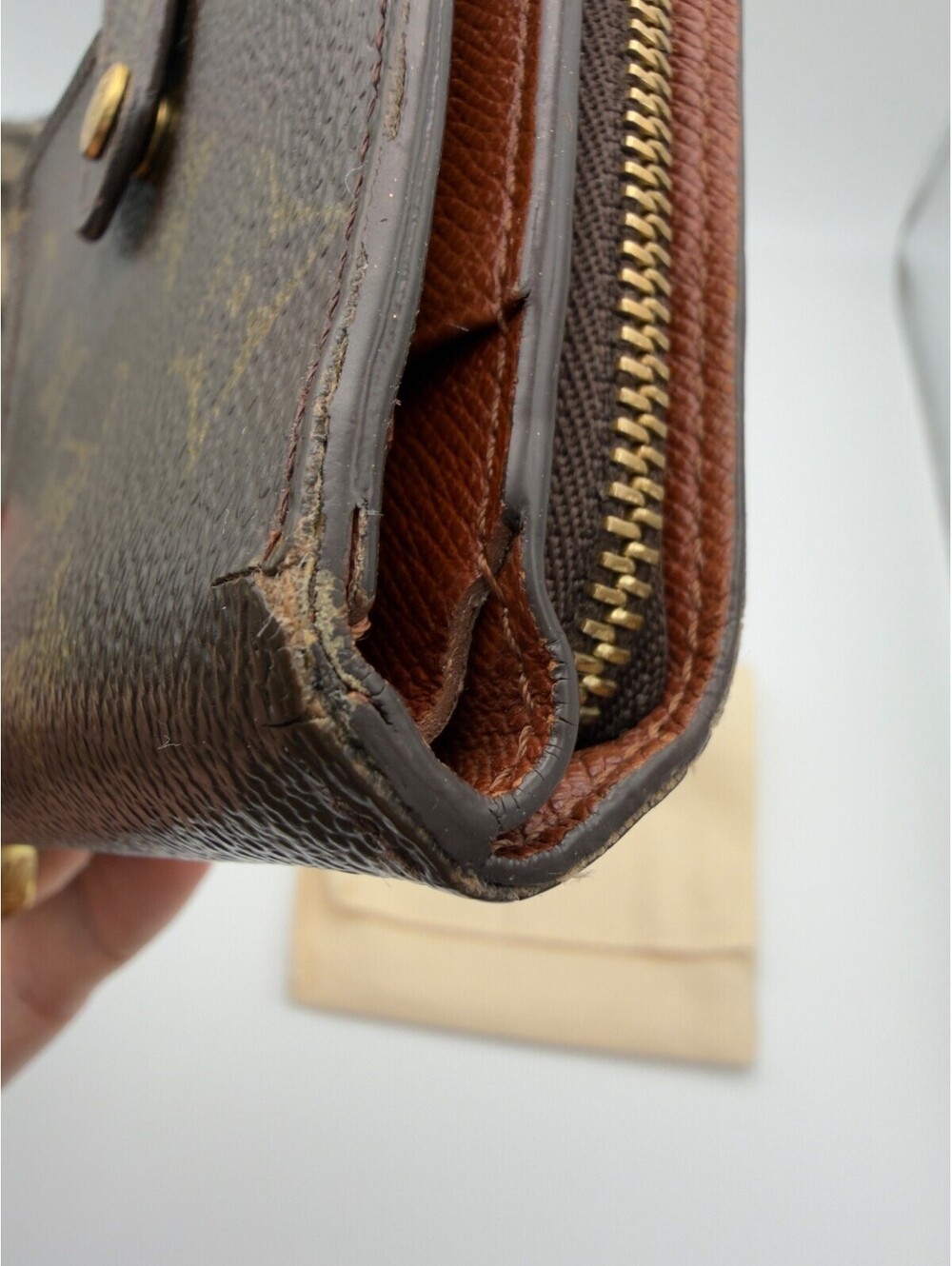 Authentic Vintage Louis Vuitton LV Monogram Compact Zip Bifold Wallet Dust Bag - Picture 3 of 15